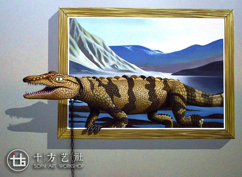 西安大唐西世3D画展绘制成品_西安3D立体画【十方艺社】